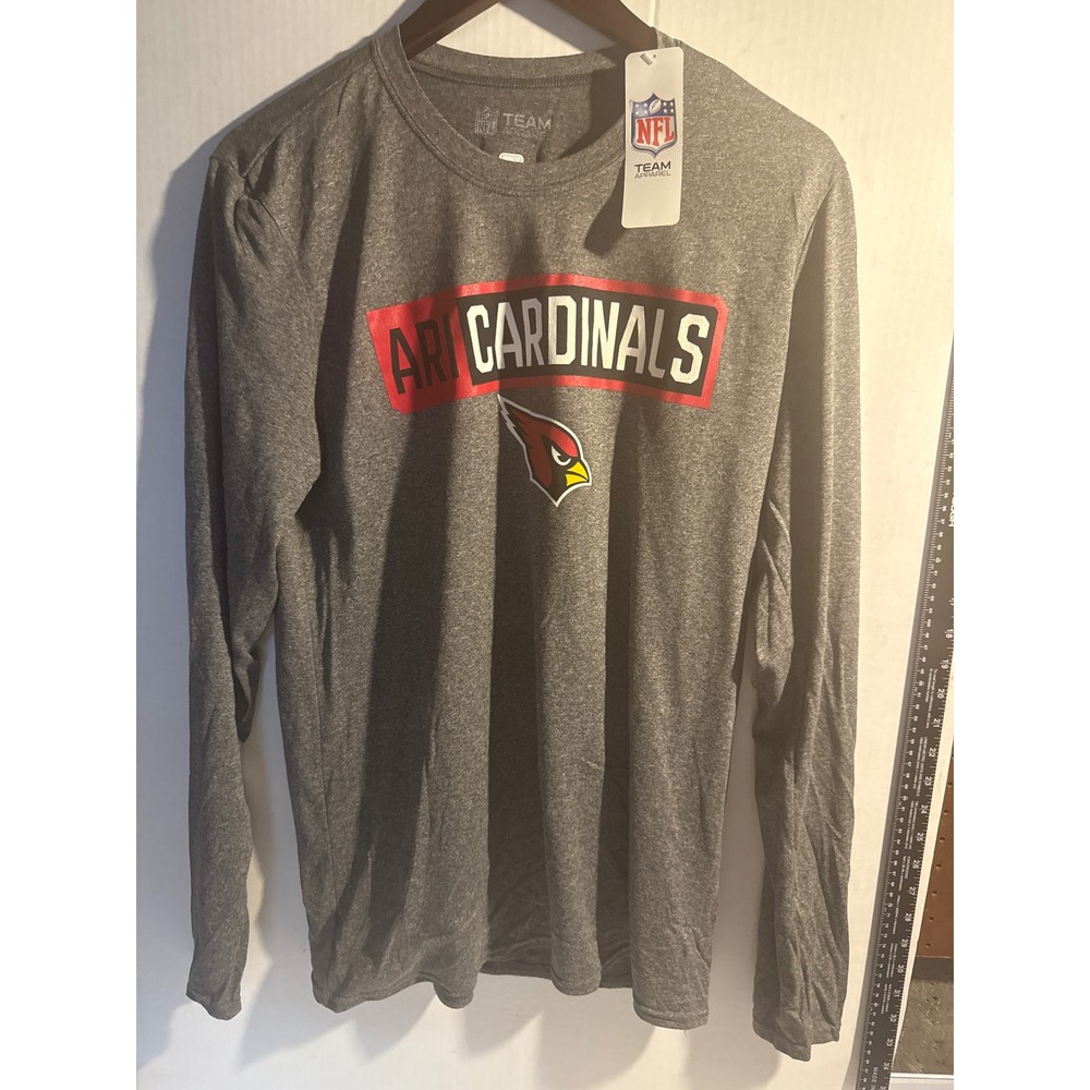 NFL Team Apparel Arizona Cardinals Long Sleeve Shirt Men's M Medium Gray NFL‎